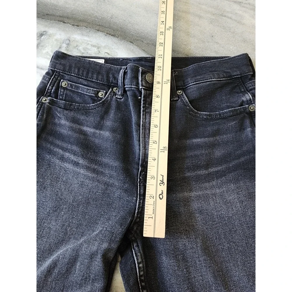 Gap Vintage Slim High Rise Jeans 28 6P Faded Black Raw Hem Distressed